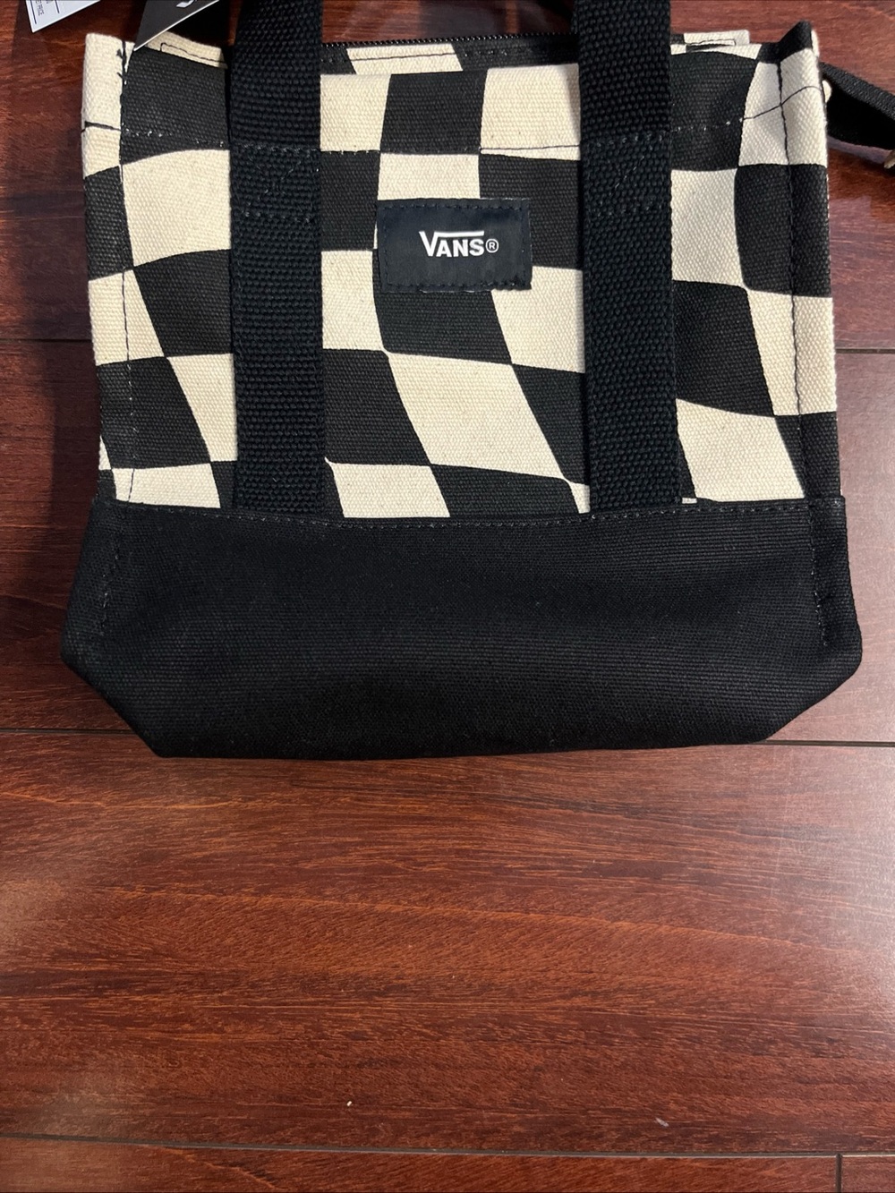 Vans Lil Pergs Tote Bag Small Crossbody Marshmallow White Checkerboard 8x7x3 New - Picture 5 of 15